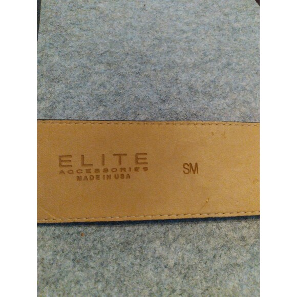 Elite Accessories Black Leather Belt Silver Buckle Western‎ Style Small - Picture 2 of 6